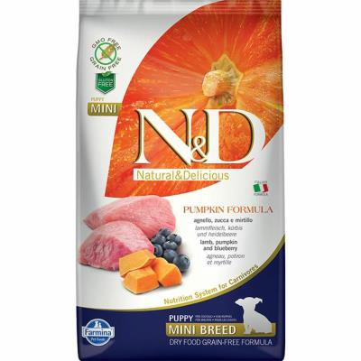 Farmina N&D Pumpkin Dry Dog Food, Lamb & Blueberry, Puppy, Mini, 5.5-lb