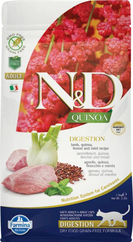 Farmina N&D Quinoa Dry Cat Food, Digestion, 11-lb