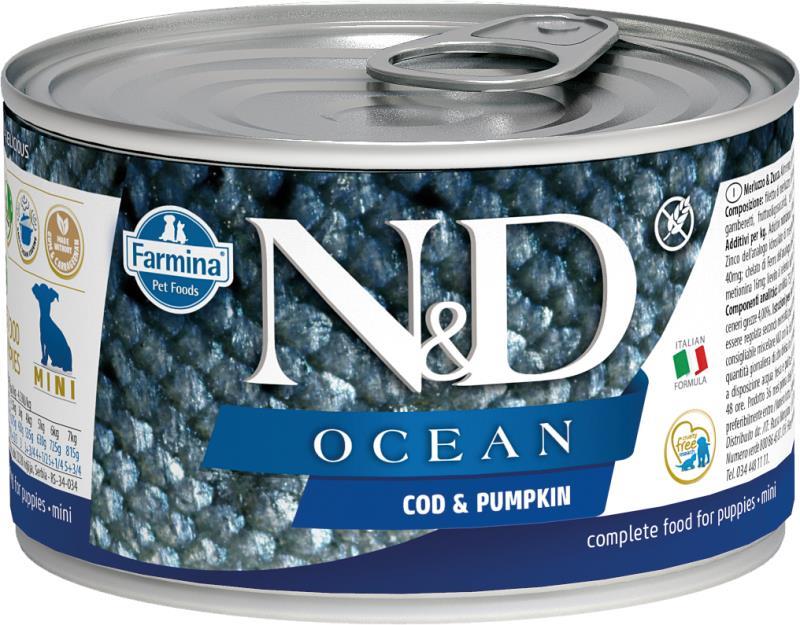 Farmina N&D Ocean Canned Dog Food, Cod & Pumpkin, Puppy, 4.9-oz