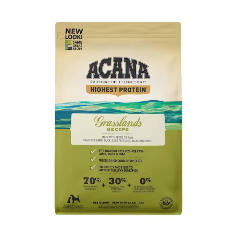 Acana Grain-Free Dry Dog Food, Grasslands, 4.5-lb