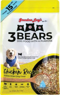 Grandma Lucy and the 3 Bears Chicken Freeze-Dried Dog Food, 3-lb