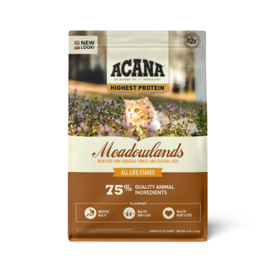 Acana Grain-Free Dry Cat Food, Meadowlands, 4-lb
