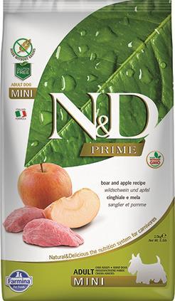 Farmina N&D Prime Dry Dog Food, Boar & Apple, Adult, Mini, 15.4-lb