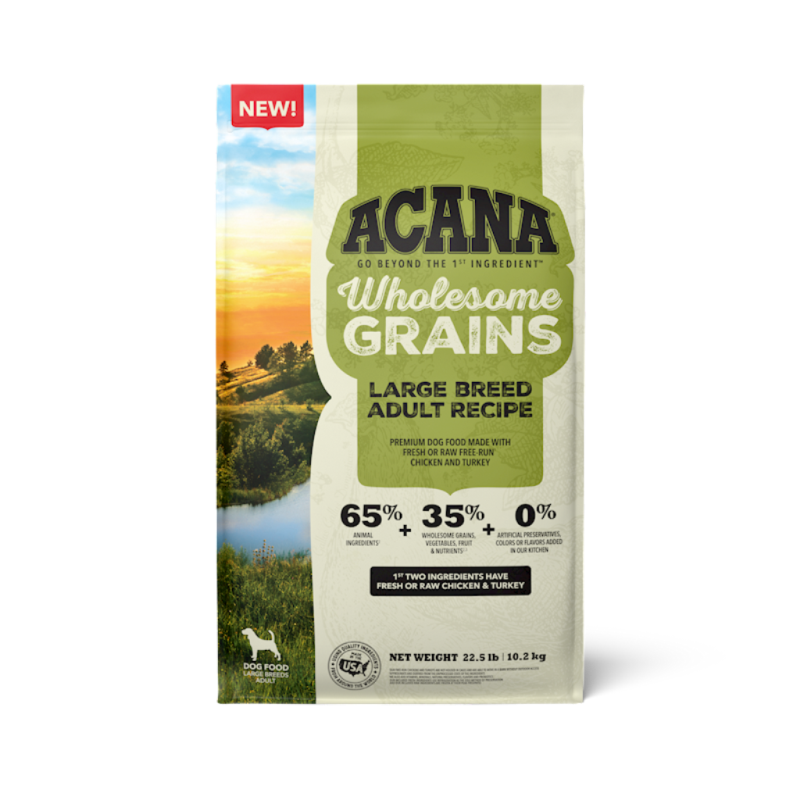 Acana Wholesome Grains Dry Dog Food, Adult, Large Breed, 22.5-lb