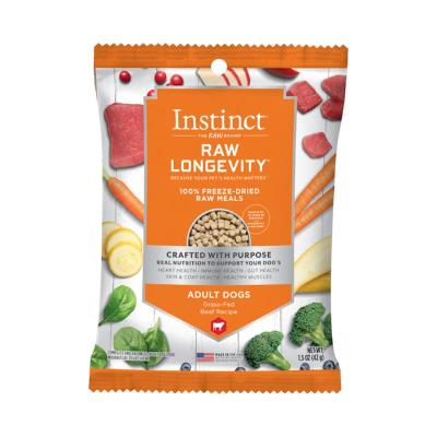 Instinct Longevity Raw Freeze-Dried Dog Food, Beef, 1.5-oz
