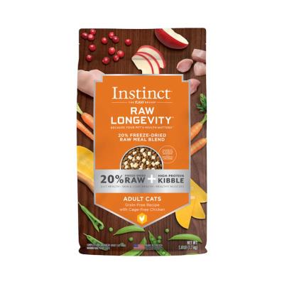 Instinct Longevity 20% Freeze-Dried Raw Meal Blend Dry Cat Food, Chicken, 3.8-lb