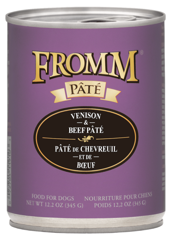 Fromm Pate Canned Dog Food, Venison & Beef, 12.2-oz