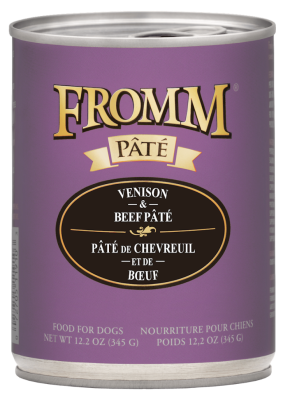 Fromm Pate Canned Dog Food, Venison & Beef, 12.2-oz