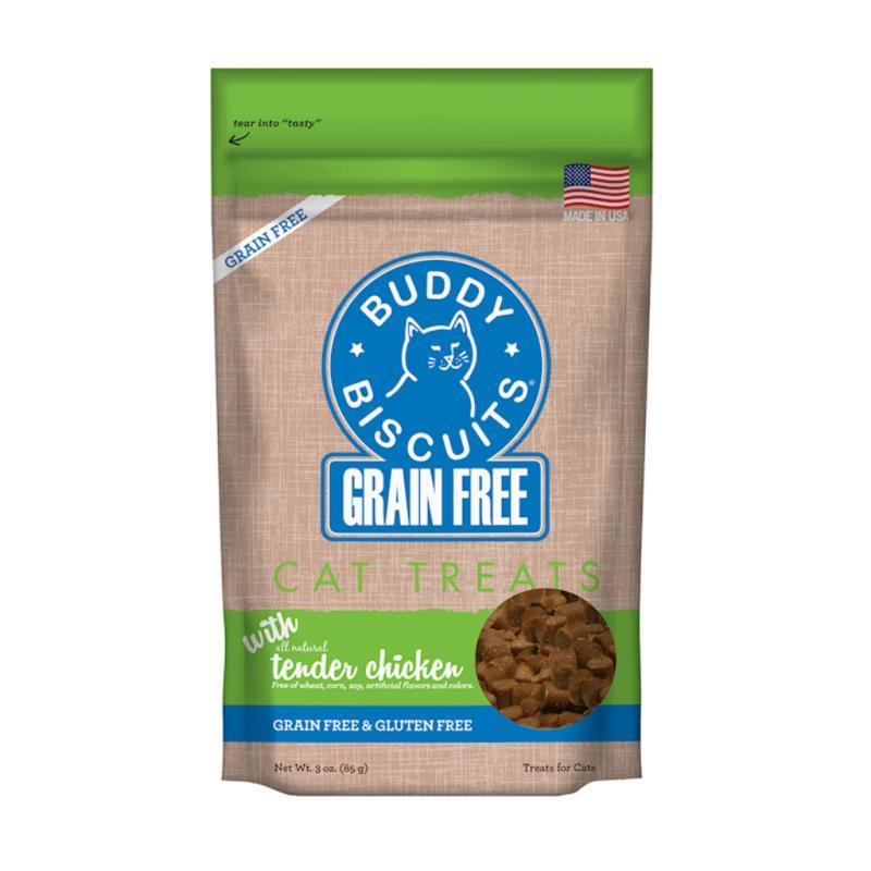 Buddy Biscuits Grain-Free with Tender Chicken Cat Treats, 3-oz bag