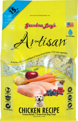 Grandma Lucy's Artisan Grain-Free Chicken Freeze-Dried Dog Food, 3-lb
