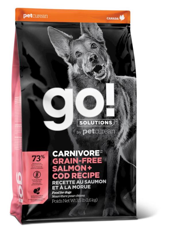 Go! Solutions Carnivore Grain-Free Dry Dog Food, Salmon & Cod, 22-lb