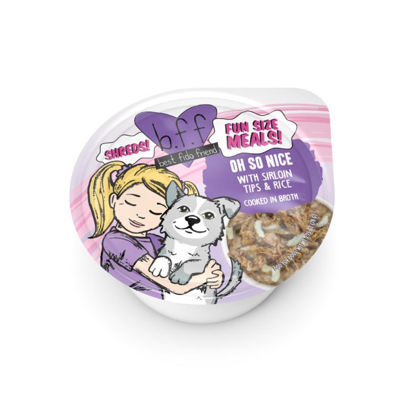 B.F.F. Best Fido Friend Fun Size Meals Wet Dog Food, Oh So Nice, Sirloin & Rice, 2.75-oz