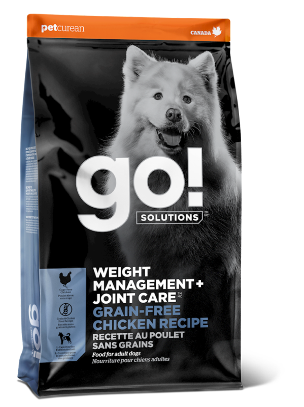 Go! Solutions Weight Management + Joint Care Grain-Free Dry Dog Food, Chicken, 12-lb