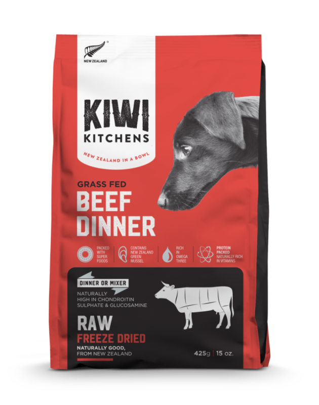 Kiwi Kitchens Beef Dinner Freeze-Dried Dog Food, 15-oz
