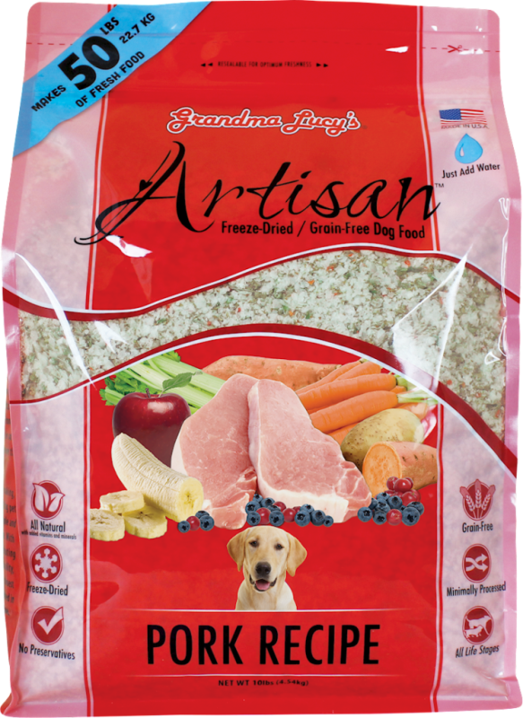 Grandma Lucy's Artisan Grain-Free Pork Freeze-Dried Dog Food, 10-lb bag