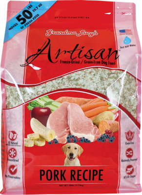 Grandma Lucy's Artisan Grain-Free Pork Freeze-Dried Dog Food, 10-lb bag