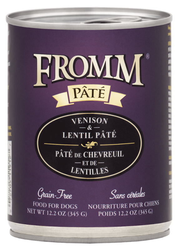 Fromm Pate Canned Dog Food, Venison & Lentil, 12.2-oz