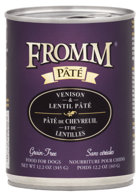 Fromm Pate Canned Dog Food, Venison & Lentil, 12.2-oz