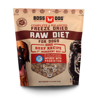 Boss Dog Raw Diet Beef Recipe Freeze-Dried Dog Food, 12-oz