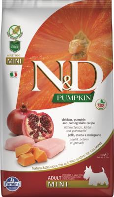 Farmina N&D Pumpkin Dry Dog Food, Chicken & Pomegranate, Adult, Mini, 5.5-lb