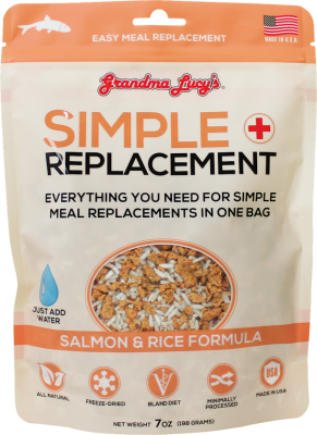 Grandma Lucy's Simple Replacement Salmon & Rice Freeze-Dried Dog & Cat Meal Replacement, 7-oz