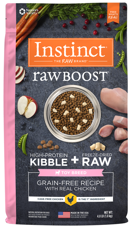 Instinct Raw Boost Grain-Free Dry Dog Food, Toy Breed, Chicken, 4-lb
