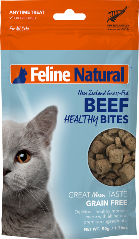 Feline Natural Healthy Bites Beef Cat Treat, 1.76-oz