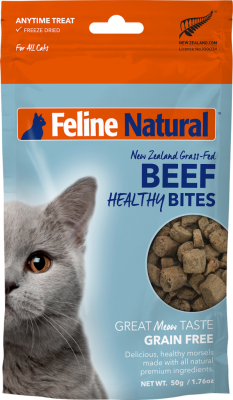 Feline Natural Healthy Bites Beef Cat Treat, 1.76-oz