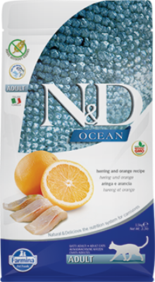 Farmina N&D Ocean Dry Cat Food, Herring & Orange, Adult, 3.3-lb