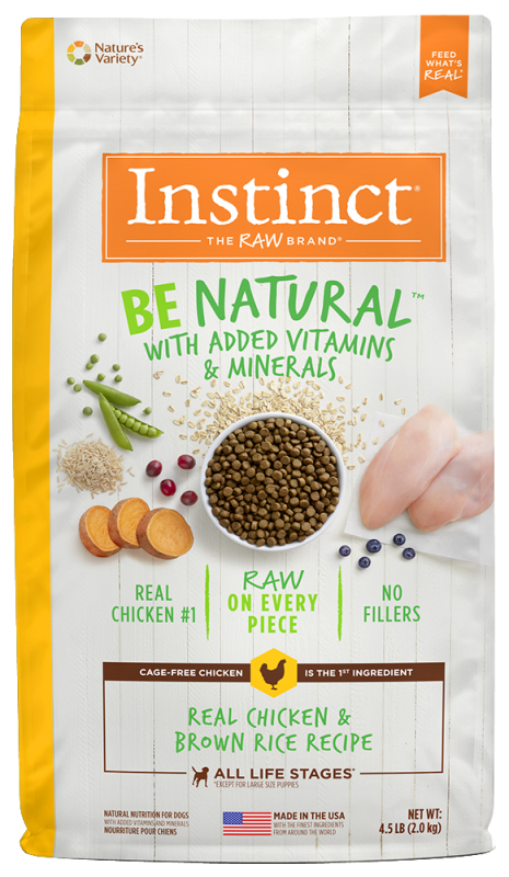 Instinct Be Natural Dry Dog Food, Chicken & Brown Rice, 4.5-lb