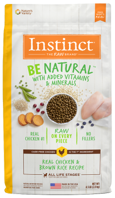 Instinct Be Natural Dry Dog Food, Chicken & Brown Rice, 4.5-lb