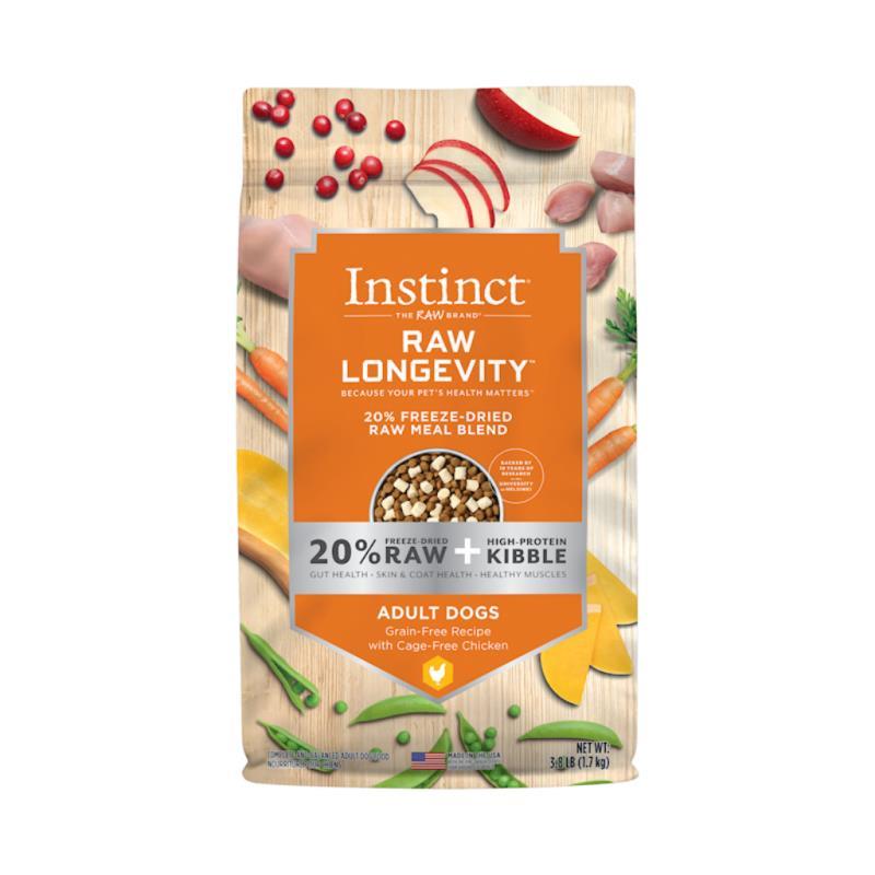 Instinct Longevity 20% Freeze-Dried Raw Meal Blend Dry Dog Food, Chicken, 3.8-lb