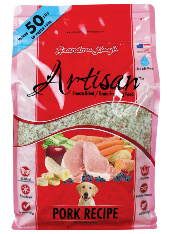Grandma Lucy's Artisan Grain-Free Pork Freeze-Dried Dog Food, 10-lb bag