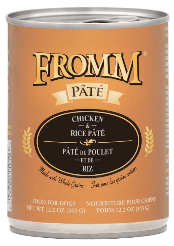 Fromm Pate Canned Dog Food, Chicken & Rice, 12.2-oz