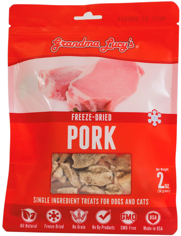 Grandma Lucy's Singles Freeze-Dried Cat Treats, Pork, 2-oz