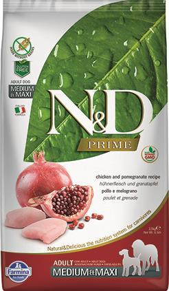 Farmina N&D Prime Dry Dog Food, Chicken & Pomegranate, Adult, Medium & Maxi, 5.5-lb