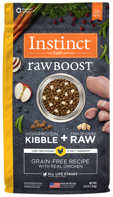 Instinct Raw Boost Grain-Free Dry Dog Food, Chicken, 4-lb