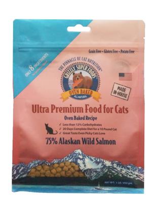 Grizzly Super Foods Wild Alaskan Salmon Oven-Baked Cat Food, 1-lb