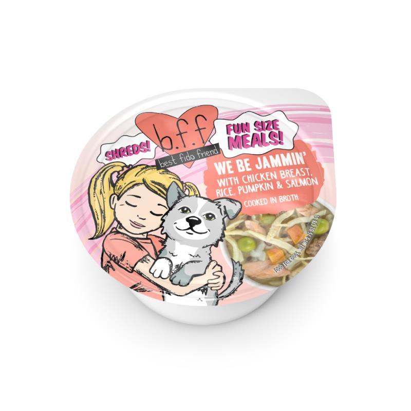 B.F.F. Best Fido Friend Fun Size Meals Wet Dog Food, We Be Jammin', Chicken Rice Pumpkin & Salmon, 2.75-oz