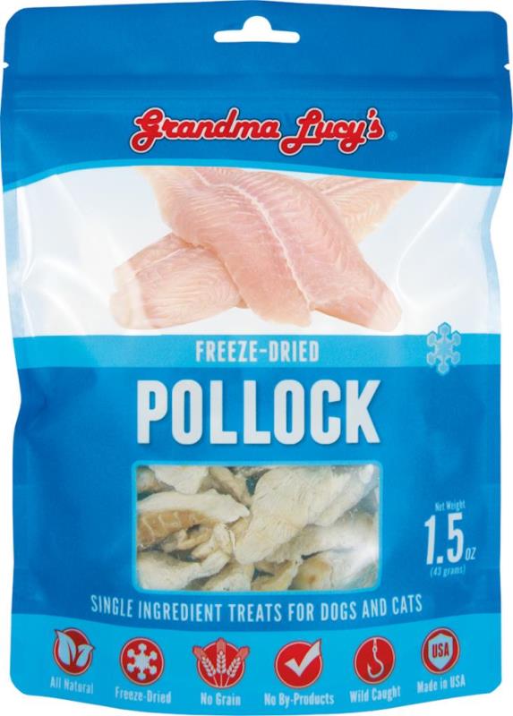 Grandma Lucy's Singles Freeze-Dried Cat Treats, Pollock, 1.5-oz