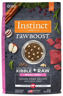 Instinct Raw Boost Grain-Free Dry Dog Food, Small Breed, Beef, 10-lb