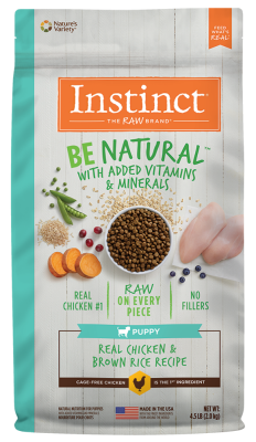 Instinct Be Natural Dry Dog Food, Puppy, Chicken & Brown Rice, 4.5-lb