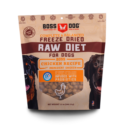 Boss Dog Raw Diet Chicken Recipe Freeze-Dried Dog Food, 12-oz