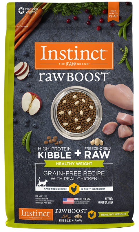 Instinct Raw Boost Dry Cat Food, Healthy Weight, Chicken, 10-lb