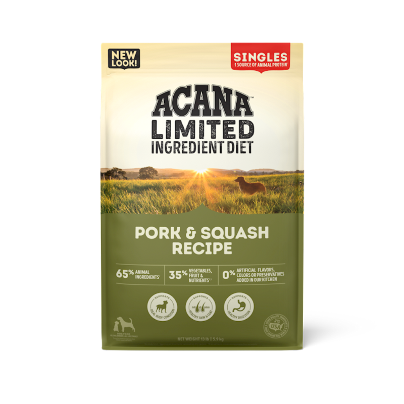 Acana Singles Limited Ingredient Diet Dry Dog Food, Pork & Squash, 13-lb
