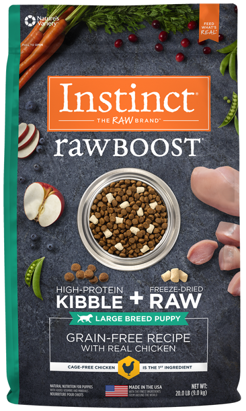 Instinct Raw Boost Grain-Free Dry Dog Food, Large Breed Puppy, Chicken, 20-lb
