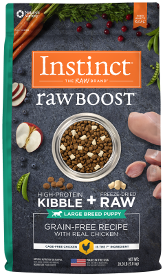 Instinct Raw Boost Grain-Free Dry Dog Food, Large Breed Puppy, Chicken, 20-lb