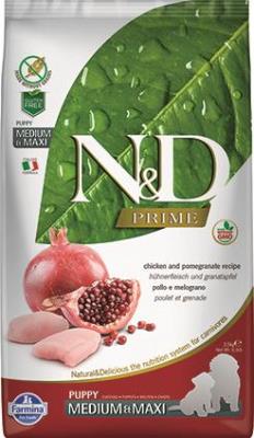 Farmina N&D Prime Dry Dog Food, Chicken & Pomegranate, Puppy, Medium & Maxi, 26.5-lb