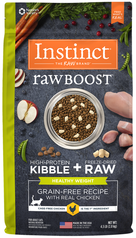 Instinct Raw Boost Dry Cat Food, Healthy Weight, Chicken, 4.5-lb