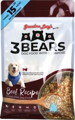 Grandma Lucy and the 3 Bears Beef Freeze-Dried Dog Food, 3-lb